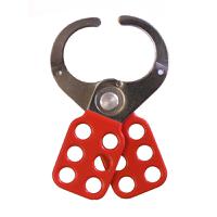 lok045 Spectrum Industrial Orange 6-Lock Steel Sheet Safety Lockout, 6mm Shackle