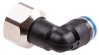 qslf-38-8-b Festo QS Series Elbow Threaded Adaptor, G 3/8 Female to Push In 8 mm, Threaded-to-Tube Connection Style, 153278