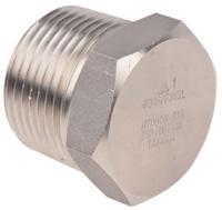 826-7030 RS PRO Stainless Steel Pipe Fitting, Straight Hexagon Hexagon Plug, Male R 1in