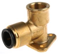 pm15wb JG Speedfit Brass Pipe Fitting, 90° Push Fit Wall Plate Elbow Adapter, Female 1/2in to Female 15mm