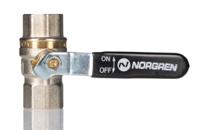 602112148 Norgren Nickel Plated Brass Full Bore, 2 Way, Ball Valve, Threaded, Rp 1/2in, -0.4 → 40bar Operating Pressure