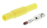 934097103 Hirschmann Test & Measurement Yellow Male Banana Plug, 4 mm Connector, Screw Termination, 24A, 1000V ac/dc, Nickel