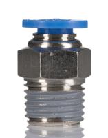 916-0713 RS PRO Straight Threaded Adaptor, R 1/8 Male to Push In 6 mm, Threaded-to-Tube Connection Style
