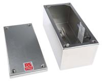 121-9695 RS PRO 304 Stainless Steel Satin Rectangular Adaptable Enclosure Box, 100mm x 220mm x 85mm