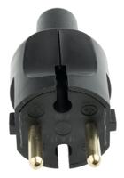 0-504-51 Legrand French / German Mains Plug, 16A Black, Cable Mount Plastic, 230 V