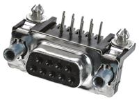5747844-6 TE Connectivity Amplimite HD-20 9 Way Right Angle Through Hole D-sub Connector Socket, 2.74mm Pitch, with 4-40 UNC