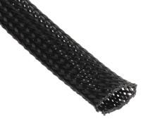 170-11000-hegp10-pet-bk HellermannTyton Expandable Braided PET Black Cable Sleeve, 10mm Diameter, 5m Length, Helagaine HEGP Series