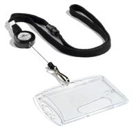 822301 Durable Black Lanyard With Badge Reel