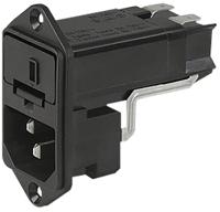 43030001 Schurter C14 Panel Mount IEC Connector Male, 10A, 125 V, 250 V, Fuse Size 6.3 x 32mm
