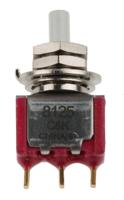 8125shzbe C & K Push Button Switch, Momentary, Panel Mount, 6.4mm Cutout, SPDT