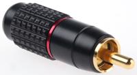 411-015 RS PRO Red Cable Mount RCA Plug, Gold