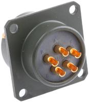 62gb-12e14-05pn Amphenol Limited, 62GB 5 Way Box Mount MIL Spec Circular Connector ReceptacleOlive, Pin Contacts,Shell Size 14, Bayonet