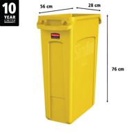 1956188 Rubbermaid Commercial Products Slim Jim 23gal Yellow Polypropylene Waste Bin