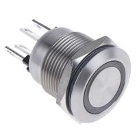 mpi00228d1 Bulgin MPI002 Series Illuminated Push Button Switch, Momentary, Panel Mount, 19.2mm Cutout, SPST, Red/Green LED, 24V