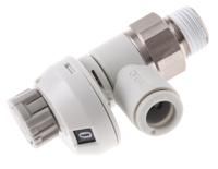 as2201fs-01-06s SMC AS Series Threaded Speed Controller, R 1/8 Male Inlet Port x 6mm Tube Outlet Port