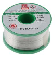 800-7636 RS PRO Wire, 0.25mm Lead Free Solder, 228°C Melting Point