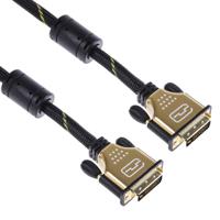 11045518-5 Roline, Male DVI-D Dual Link to Male DVI-D Dual Link Cable, 10mBlack/Gold sheath