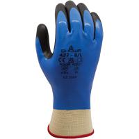 sho4774 Showa 477 Blue Nylon, Polyester Work Gloves, Size 9, Nitrile Foam Coating