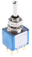 5249cdb APEM Toggle Switch, PCB Mount, On-Off-On, DPST, PC Terminal Terminal, 20V ac/dc