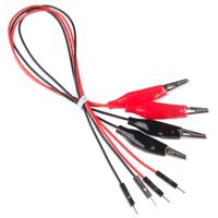 2480 Kitronik Crocodile Clip Lead, Black, Red, 300mm Lead Length