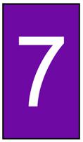 901-10650-906-4775-vt HellermannTyton Ovalgrip Slide On Cable Markers, White on Violet, Pre-printed "7", 1.8 → 6.3mm Cable, 901-10650