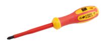 125-3087 RS PRO Pozidriv Insulated Screwdriver, PZ2 Tip, 100 mm Blade, VDE/1000V, 210 mm Overall