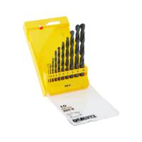dt5911-qz DeWALT 10-Piece Twist Drill Bit Set Set for Metal, 10mm Max, 1mm Min, HSS-R Bits