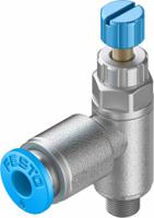 grla-m5-qs-4-rs-d Festo GRLA Series Tube Exhaust Valve, 4mm Tube Inlet Port x M5 Male Outlet Port x 4mm Tube Outlet Port, 197577