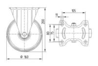 3478ufr160p63 Tente Fixed Castor Wheel, 300kg Capacity, 160mm Wheel