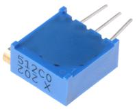 3296x-1-202lf 2kΩ, Through Hole Trimmer Potentiometer 0.5W Side Adjust Bourns, 3296