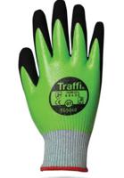 tg5060-10 Traffi TG5070 Green Natural Rubber Latex Nylon Cut Resistant Gloves, Size 10, Latex Coating