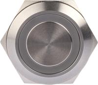 175-9325 RS PRO Illuminated Push Button Switch, Momentary, Panel Mount, 22.2mm Cutout, SPDT, Blue LED, 250V ac, IP67