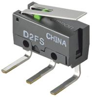 d2fs-fl-n-a1 Omron Hinge Lever Micro Switch, Left Angle PCB Terminal, 100 mA @ 5 V dc, SPST, IP40
