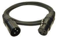 189-3946 RS PRO Male 3 Pin XLR to Female 3 Pin XLR  Cable, Black, 1.5m
