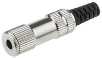 1520-02 Lumberg Jack Connector 3.5 mm Cable Mount Stereo Socket, 3Pole 1A