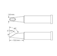 gt6-hf6030v Metcal GT6-HF6030V 6.1 x 3.0 x 12 mm Hoof Soldering Iron Tip for use with Soldering Iron