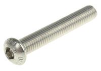 304-4665 RS PRO Stainless Steel Hex Socket Button Screw, ISO 7380, M8 x 50mm