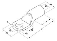 16-8 NEMIQ, KRF Uninsulated Crimp Terminal, M8 Stud Size, Metal