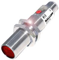 124-3742 BALLUFF Retroreflective Photoelectric Sensor, Barrel Sensor, 7 m Detection Range