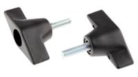 686-064 RS PRO Black Wing Clamping Knob, M6, Threaded Stud