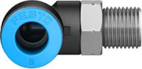 qsl-18-8 Festo QS Series Elbow Threaded Adaptor, R 1/8 Male to Push In 8 mm, Threaded-to-Tube Connection Style, 153048
