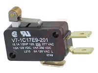 v7-1c17e9-201 Honeywell Roller Lever Micro Switch, Quick Connect Terminal, 15 A, SP-CO