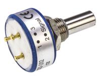 357b0202mab251s22 Vishay 357 2kΩ Rotary Potentiometer Continuous-Turns 1-Gang Panel Mount, 357B0202MAB251S22