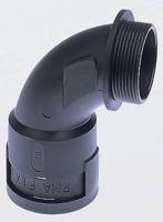bvbd-p366gt PMA 90° Curved Elbow, Cable Conduit Fitting, 36mm Nominal Size, PG36, PA 6, Black IP66 rating