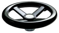 161-2021 RS PRO Black Hand Wheel, 140mm diameter