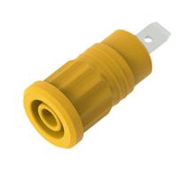 3294-j Electro PJP Yellow Female Banana Socket, 4 mm Connector, Press Fit Termination, 36A, 1kV, Nickel Plating