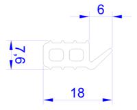 619-1679 RS PRO Black EPDM  Edging Strip, 20m