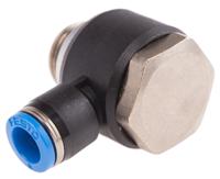 qslv-g38-8 Festo QS Series Elbow Threaded Adaptor, G 3/8 Male to Push In 8 mm, Threaded-to-Tube Connection Style, 186142