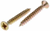144-3477 RS PRO Pozidriv Countersunk Steel Wood Screw, Yellow Passivated, Zinc Plated, 4mm Thread, 35mm Length