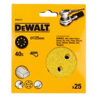 dt3111-qz DeWALT DT31 Aluminium Oxide Sanding Disc, 125mm, 40 Grit, 25 in pack